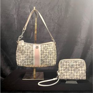 Coach shoulder bag with wallet